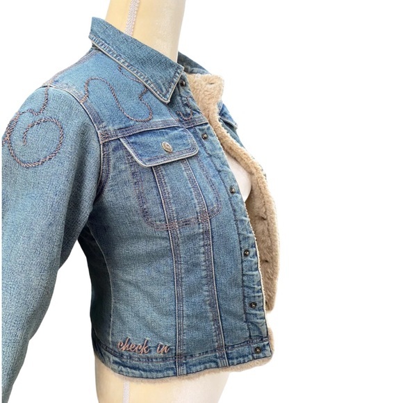 Vintage Italian Designer Girls Sz 128 / US size 7-8 Denim Jean Jacket - Picture 4 of 11
